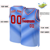 Custom Light Blue Red-Royal Gradient Fashion Tops Basketball Jersey