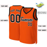 Custom Orange Black-White Classic Tops Basketball Jersey