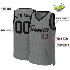 Custom Dark Gray Black Classic Tops Basketball Jersey