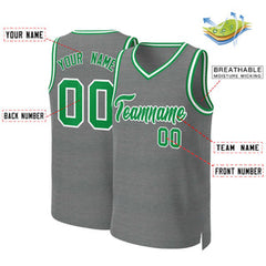 Custom Dark Gray Kelly Green-White Classic Tops Basketball Jersey