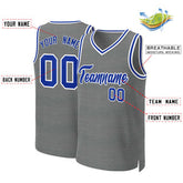 Custom Dark Gray Royal-White Classic Tops Basketball Jersey