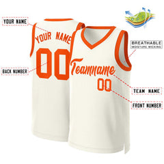 Custom Khaki Orange Classic Tops Basketball Jersey