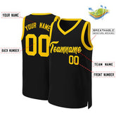 Custom Black Yellow Classic Tops Basketball Jersey