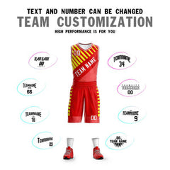 Custom Red White Graffiti Pattern Sets Bar Element Basketball Jersey