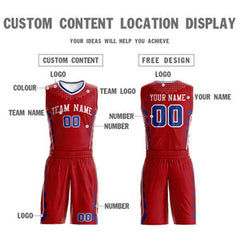 Custom Red White Graffiti Pattern Sets Oblique Bar Basketball Jersey
