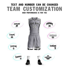 Custom Gray Black-White Graffiti Pattern Sets Points Element Basketball Jersey