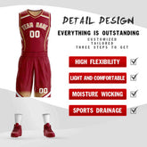 Custom Maroon Old Gold-White Graffiti Pattern Sets Points Element Basketball Jersey