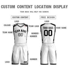 Custom White Black-Gray Graffiti Pattern Sets Bar Element Basketball Jersey