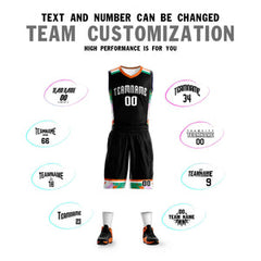 Custom Black White Graffiti Pattern Sets Basketball Jersey