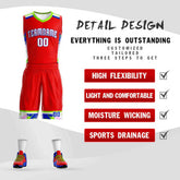 Custom Red White Graffiti Pattern Sets Basketball Jersey