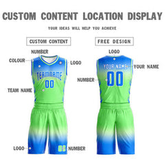 Custom Light Blue White Blue-White Gradient Fashion Sets Basketball Jersey