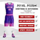Custom Pink Purple Pink-White Gradient Fashion Sets Basketball Jersey