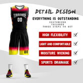 Custom Black White Gradient Fashion Sets Basketball Jersey