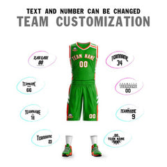 Custom Green Orange White Classic Sets Mesh Basketball Jersey