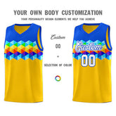 Custom Royal Gold-White Personalized Colorful Basketball Jersey Sets