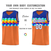 Custom Royal Orange-White Personalized Colorful Basketball Jersey Sets