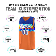 Custom Royal Orange-White Personalized Colorful Basketball Jersey Sets