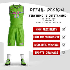 Custom Neon Green White Graffiti Pattern Sets Mesh Basketball Jersey