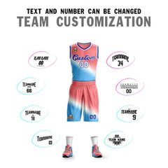 Custom Red Blue-Royal Gradient Fashion Sets Slash Basketball Jersey