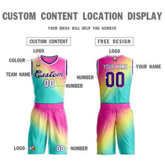 Custom Red Green-Purple Gradient Fashion Sets Slash Basketball Jersey