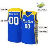 Custom Royal White Classic Tops Mesh Basketball Jersey