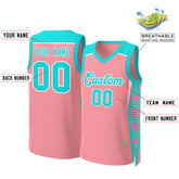 Custom Light Pink Aqua-White Classic Tops Mesh Basketball Jersey