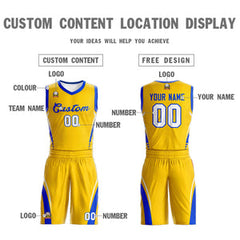 Custom Gold Royal Classic Sets Mesh Basketball Jersey