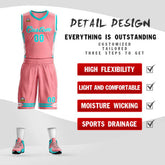 Custom Light Pink Aqua Classic Sets Mesh Basketball Jersey