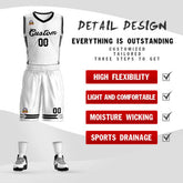 Custom White Black Classic Sets Mesh Basketball Jersey