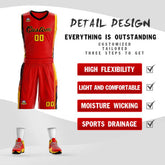 Custom Red Black-Gold Classic Sets Sports Uniform Basketball Jersey