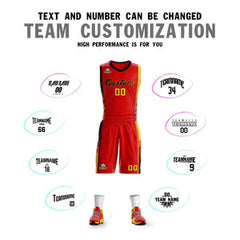 Custom Red Black-Gold Classic Sets Sports Uniform Basketball Jersey