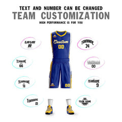 Custom Royal Gold-White Classic Sets Sports Uniform Basketball Jersey