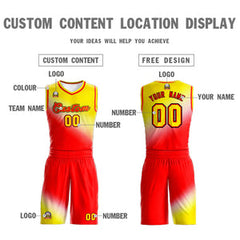 Custom Gold Red Gradient Fashion Sports Uniform Basketball Jersey