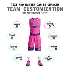Custom Pink Purple-White Graffiti Pattern Sets Lightning Basketball Jersey