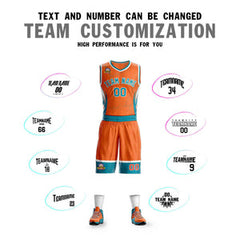 Custom Orange Teal-White Graffiti Pattern Sets Lightning Basketball Jersey