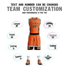 Custom Orange Black-White Graffiti Pattern Sets Lightning Basketball Jersey