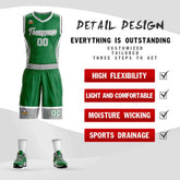 Custom Kelly Green Gray-White Graffiti Pattern Sets Lightning Basketball Jersey