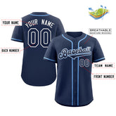 Custom Navy Navy-Powder Blue Classic Style Authentic Baseball Jersey