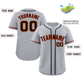 Custom Gray Black-Orange Classic Style Authentic Baseball Jersey