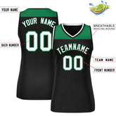 Custom Kelly Green Black Color Block Fashion Tops Mesh Basketball Jersey For Women