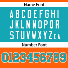 Custom Orange-Aqua Raglan Sleeves Fashion Authentic Football Jersey