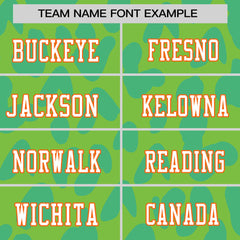 Custom Neon Green Orange-Aqua Raglan Sleeves Personalized Camo Authentic Football Jersey