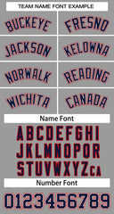 Custom Gray Navy-Red Classic Tops Mesh Basketball Jersey for Women