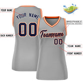 Custom Gray Navy-White Classic Tops Mesh Basketball Jersey for Women