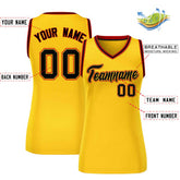 Custom Yellow Black-Red Classic Tops Mesh Basketball Jersey for Women