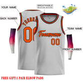 Custom Gray Orange-Black Classic Tops Casual Basketball Jersey