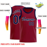 Custom Crimson Navy-White Classic Tops Casual Basketball Jersey
