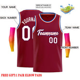Custom Crimson White-Red Classic Tops Casual Basketball Jersey