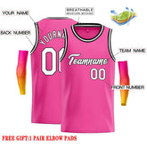 Custom Pink White-Black Classic Tops Casual Basketball Jersey