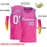 Custom Pink White-Royal Classic Tops Casual Basketball Jersey